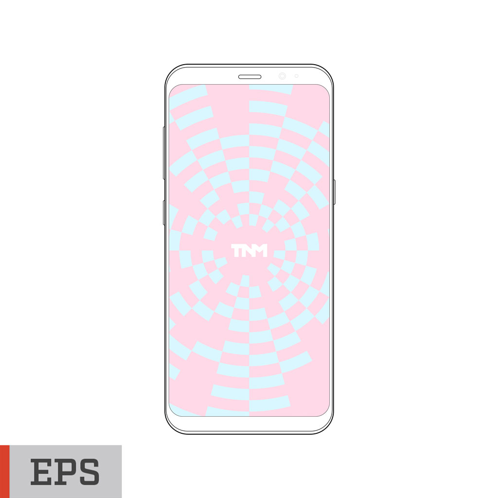 1024x1024 Outline Vector Mockup Template For Samsung Galaxy