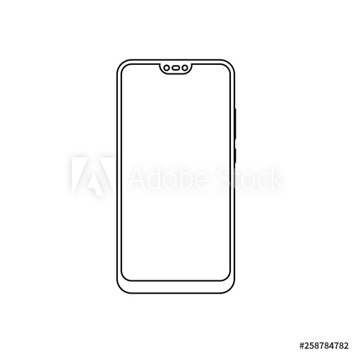 500x500 Smartphone New Model Outline Vector Mobile Phone Outline