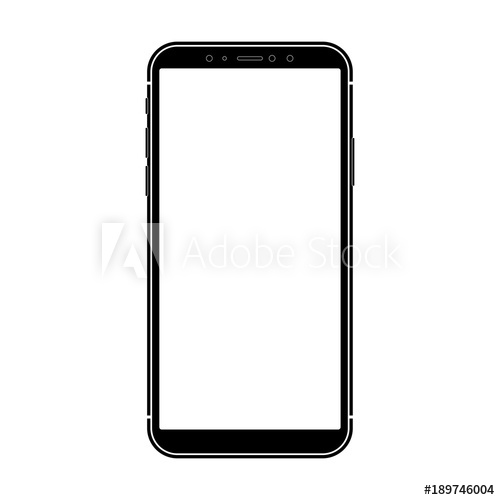 500x500 Smartphone Outline Vector Illustration