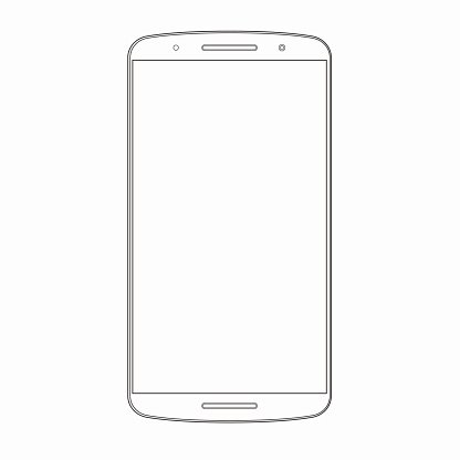 416x416 Vector Smartphone Outline Mobile Device Icon Or Symbol Premium