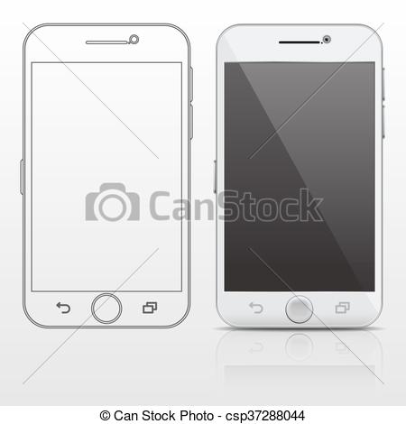 450x470 Free Collection Of Smartphone Clipart Outline Download