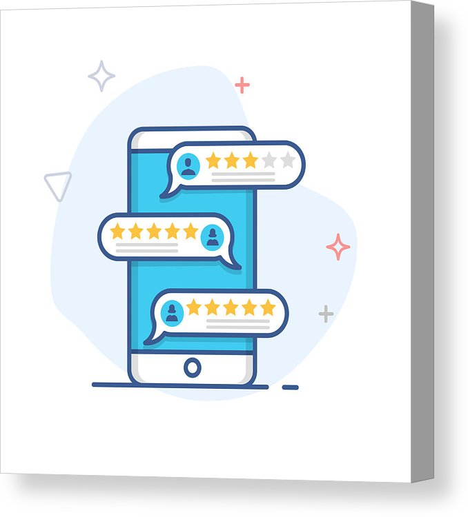 678x750 Reviewfeedback, Rating Bubble Speech On Smartphone Vector