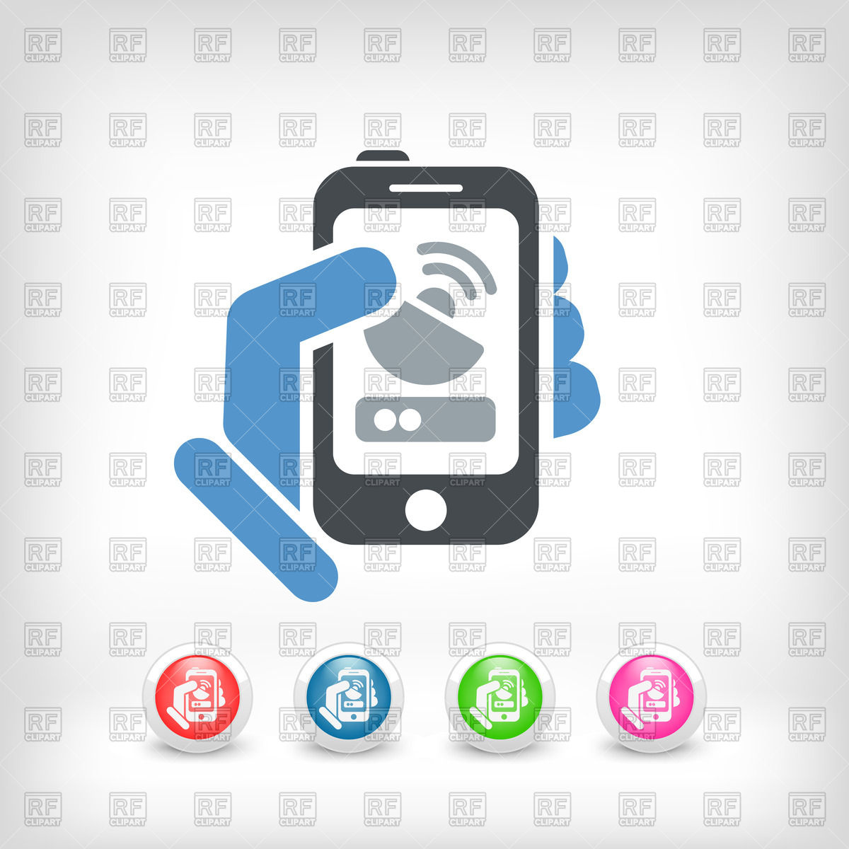 1200x1200 Satellite Antenna Icon On Smartphone Vector Image Of Icons