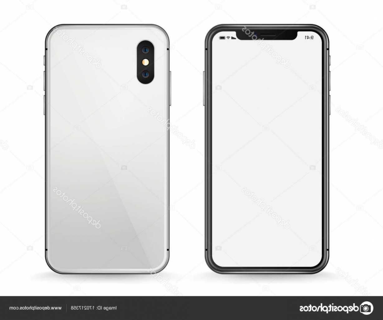 1228x1027 Stock Illustration Modern Smartphone Vector Mockup Isolated