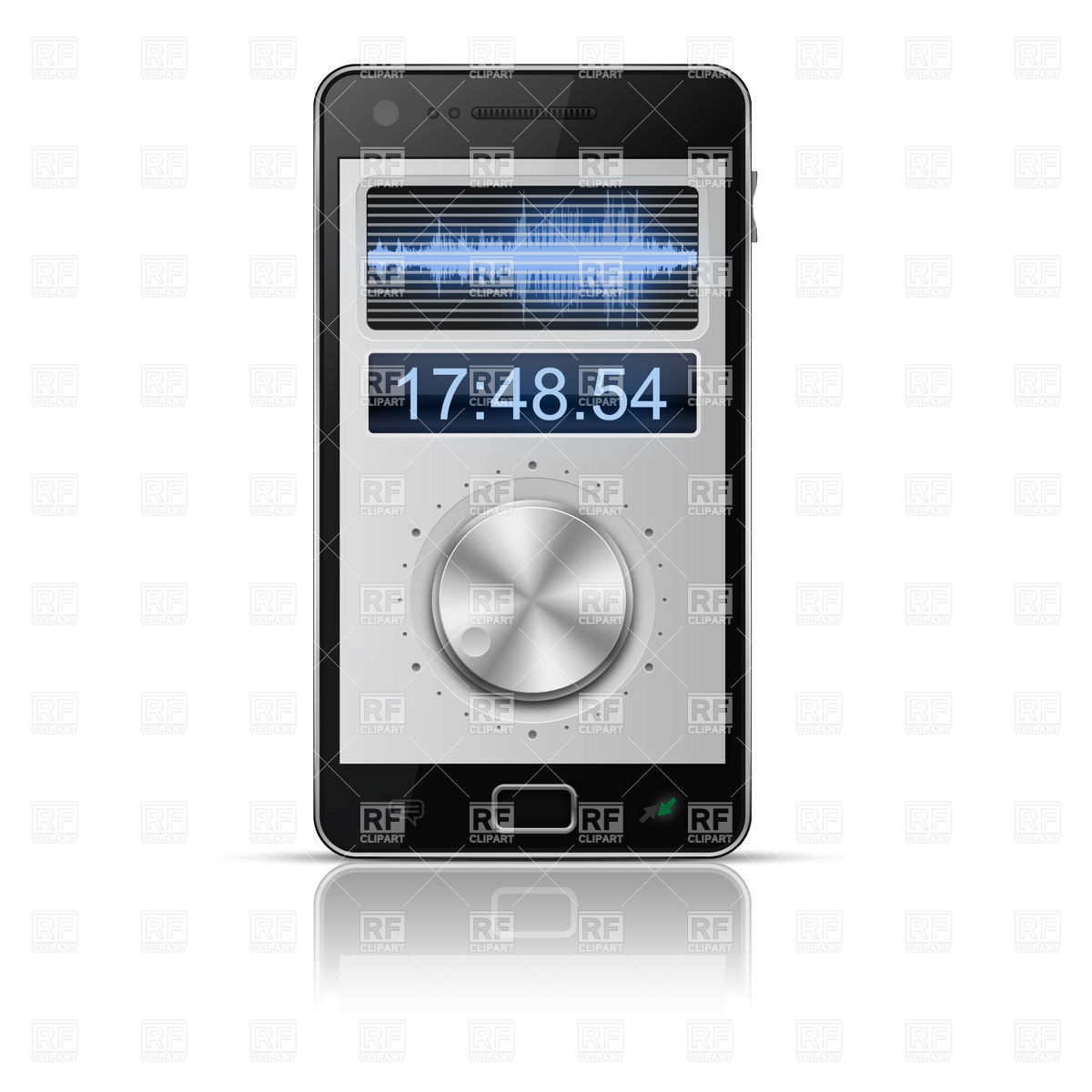 1200x1200 Audio Software Interface For Smartphone Vector Image Of Objects