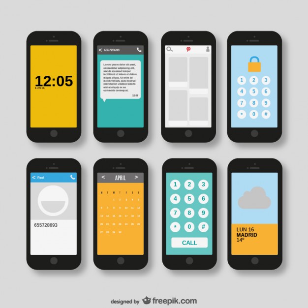 626x626 Smartphones Pack Vector Free Download