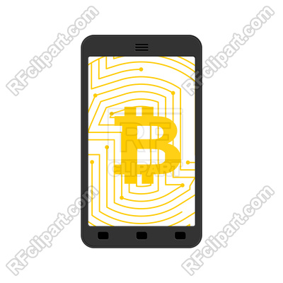 400x400 Bitcoin In Smartphone Vector Image Of Business, Finance
