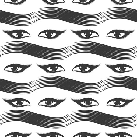 Seamless Pattern With Eyes And Mascara Smear Vector Illustration 450x450 Seamless Pattern With Eyes And Mascara Smear Vector Illustration