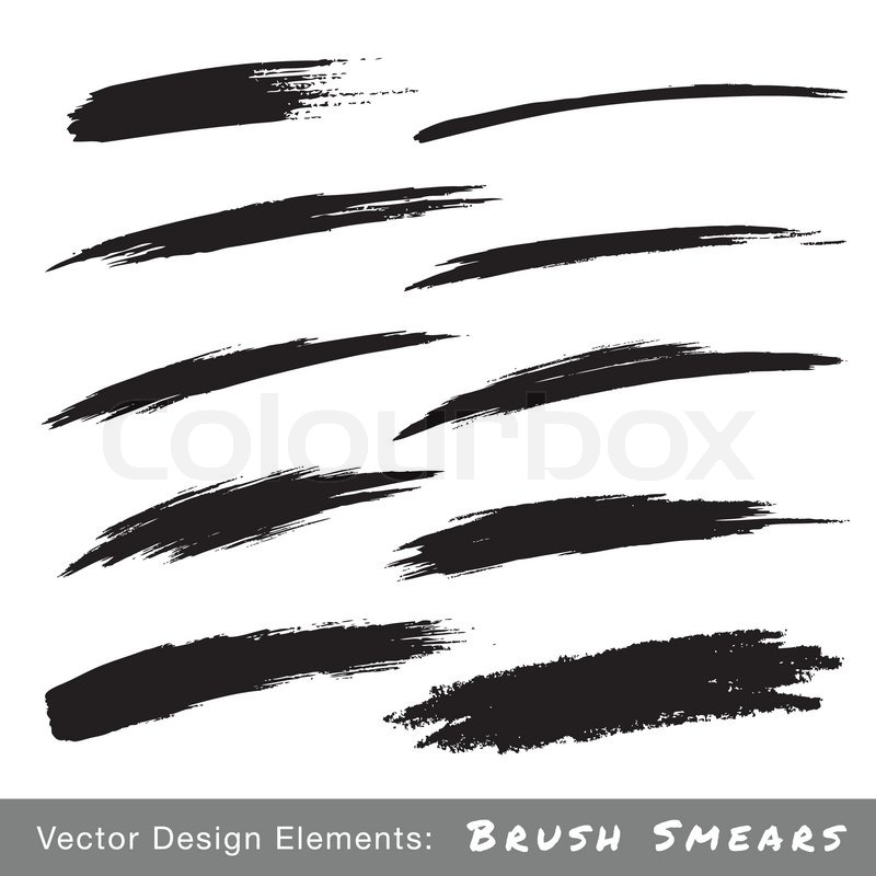 Set Of Hand Drawn Grunge Brush Smears, Stock Vector Colourbox 800x800 Set Of Hand Drawn Grunge Brush Smears, Stock Vector Colourbox