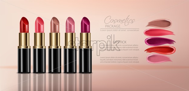 Lipstick Sets With Smear Vector Realistic Mock Up Advertising 623x299 Lipstick Sets With Smear Vector Realistic Mock Up Advertising