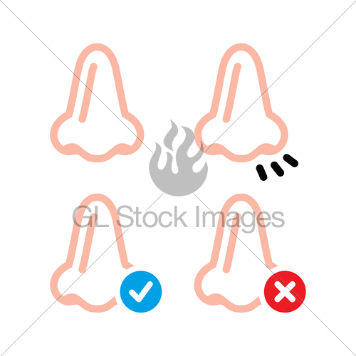 500x500 Nose, Smell, Human Vid Vector Icons Set Gl Stock Images