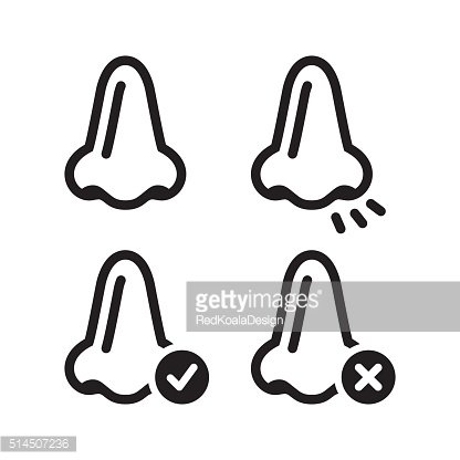 416x416 Nose Smell Vector Black Icons Set Premium Clipart
