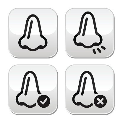 416x416 Nose Smell Vector Buttons Icons Set Premium Clipart
