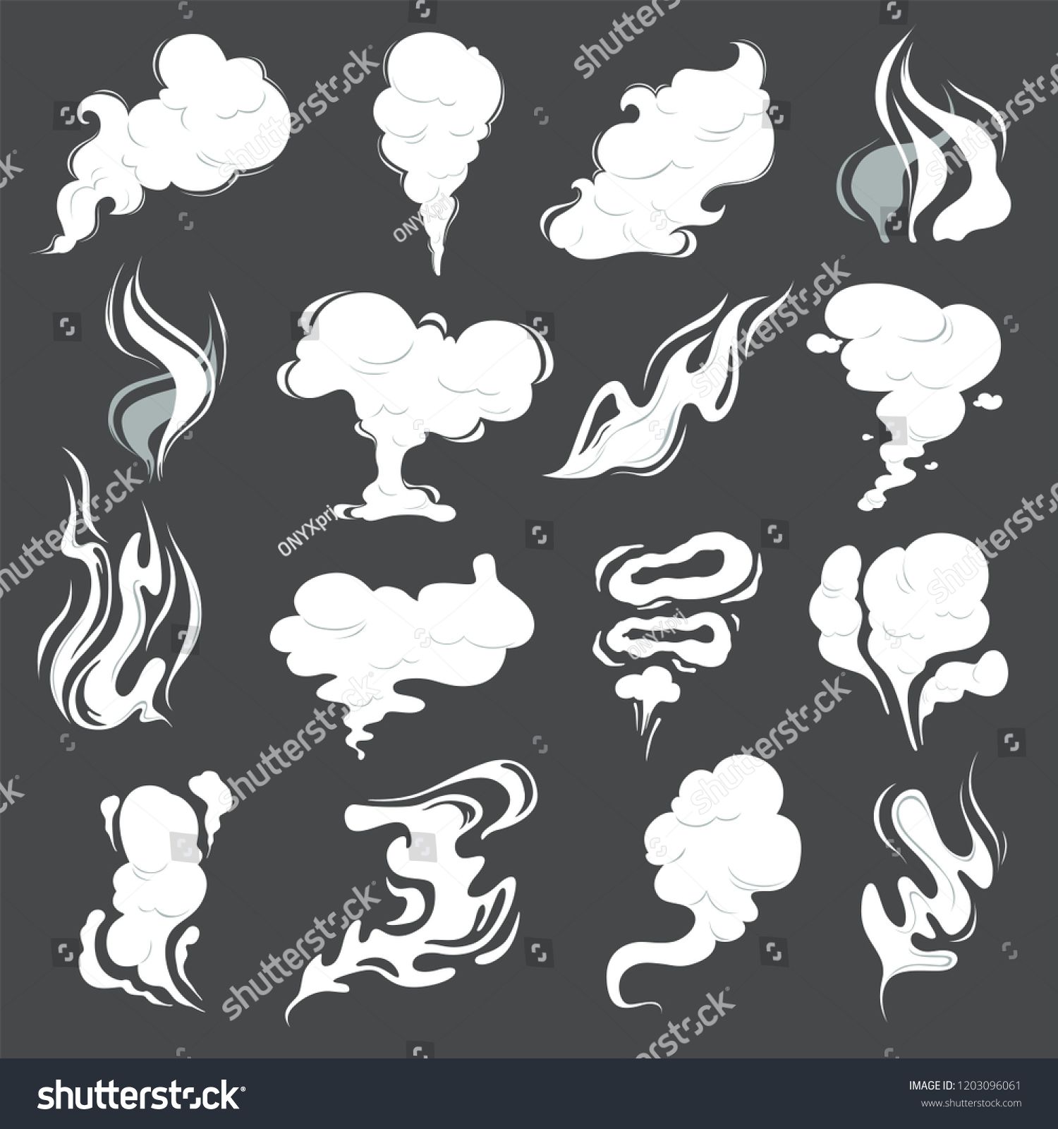 1500x1600 Smoke Clouds Steam Puff Cigarette Or Food Smell Vector Abstract