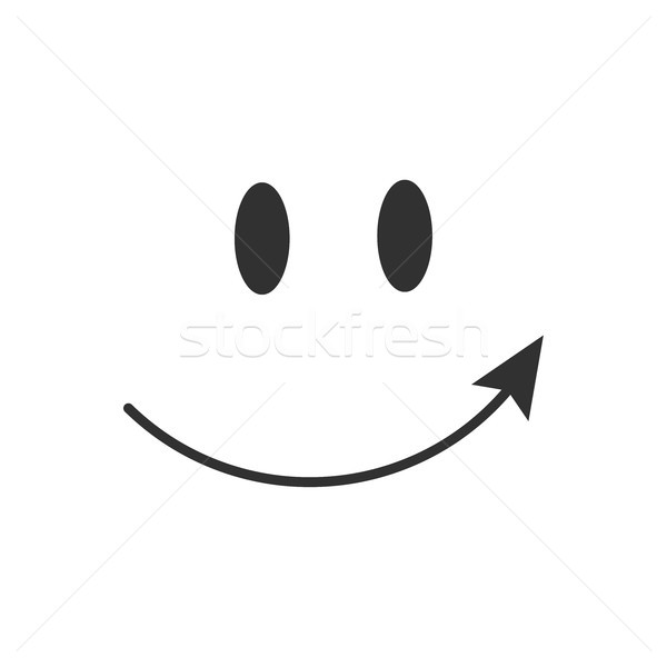 600x600 Pointing Arrow Smile Icon Vector Isolated Illustration Vector
