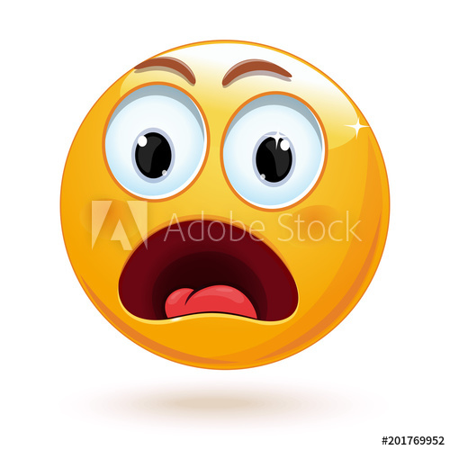 500x500 Shocked Face Emoji Cute Surprised And Frightened Face Emoticon