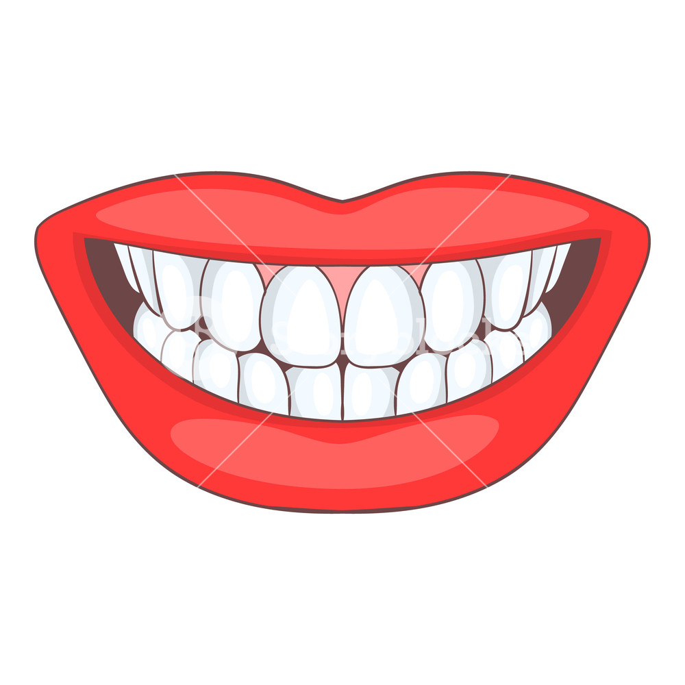 1000x1000 Smile With White Tooth Icon Cartoon Illustration Of Smile Vector