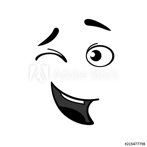 500x500 Funny Face On White Background, Smile, Vector