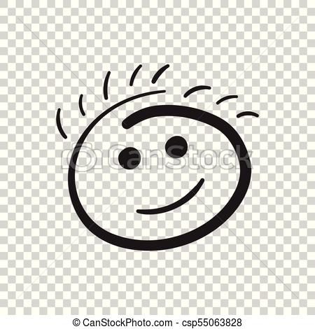 450x470 Simple Smile Vector Icon Hand Drawn Face Doodle Illustration