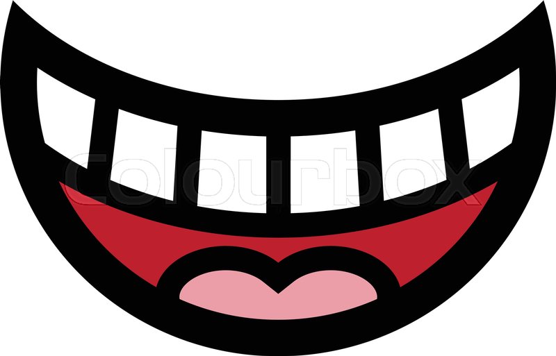 800x513 Big Happy Toothy Cartoon Smile Vector Stock Vector Colourbox