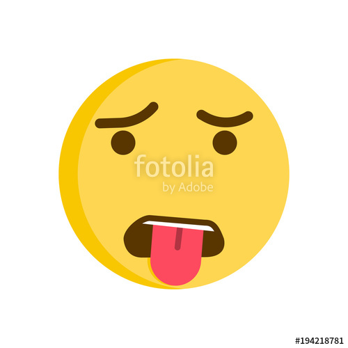 500x500 Grossed Out Emoticon Vector Smiley Emoji Icon Stock Image