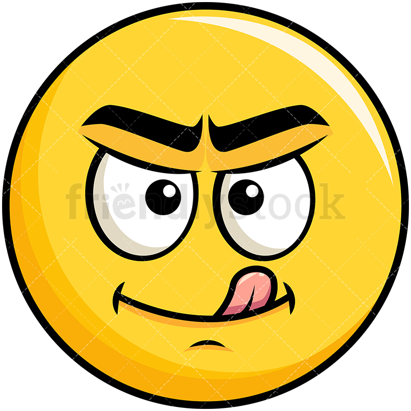 800x800 Evil Look Yellow Smiley Emoji Cartoon Vector Clipart