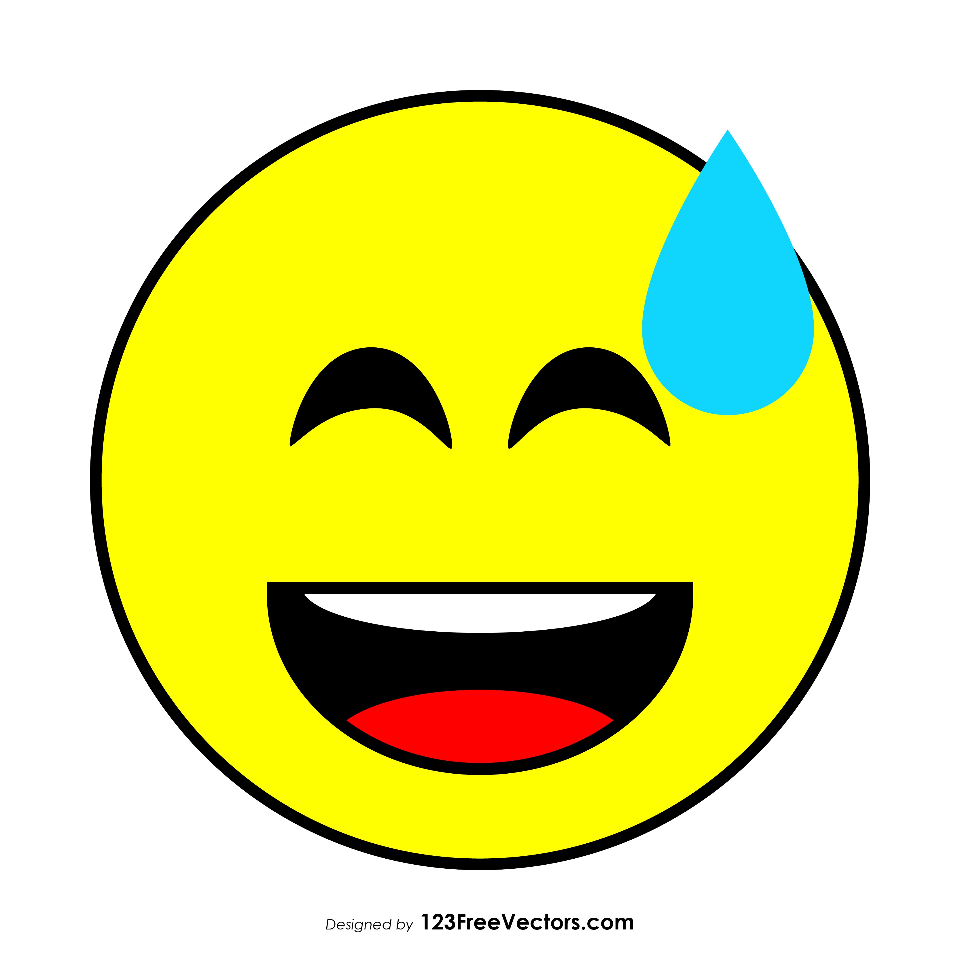 Grinning Face With Sweat Emoji Vector 3333x3333 Grinning Face With Sweat Emoji Vector
