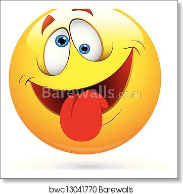 362x382 Tongue Out Funny Smiley Face Vector, Art Print Barewalls Posters