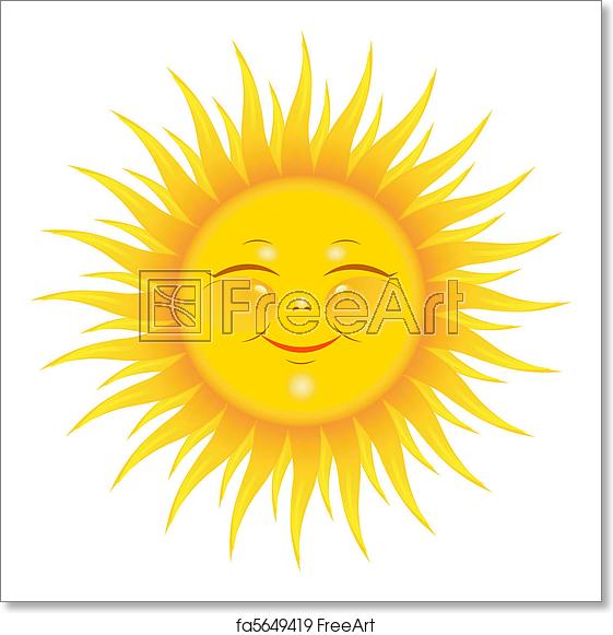 561x581 Free Art Print Of Smiling Sun Vector Smiling Sun Over White