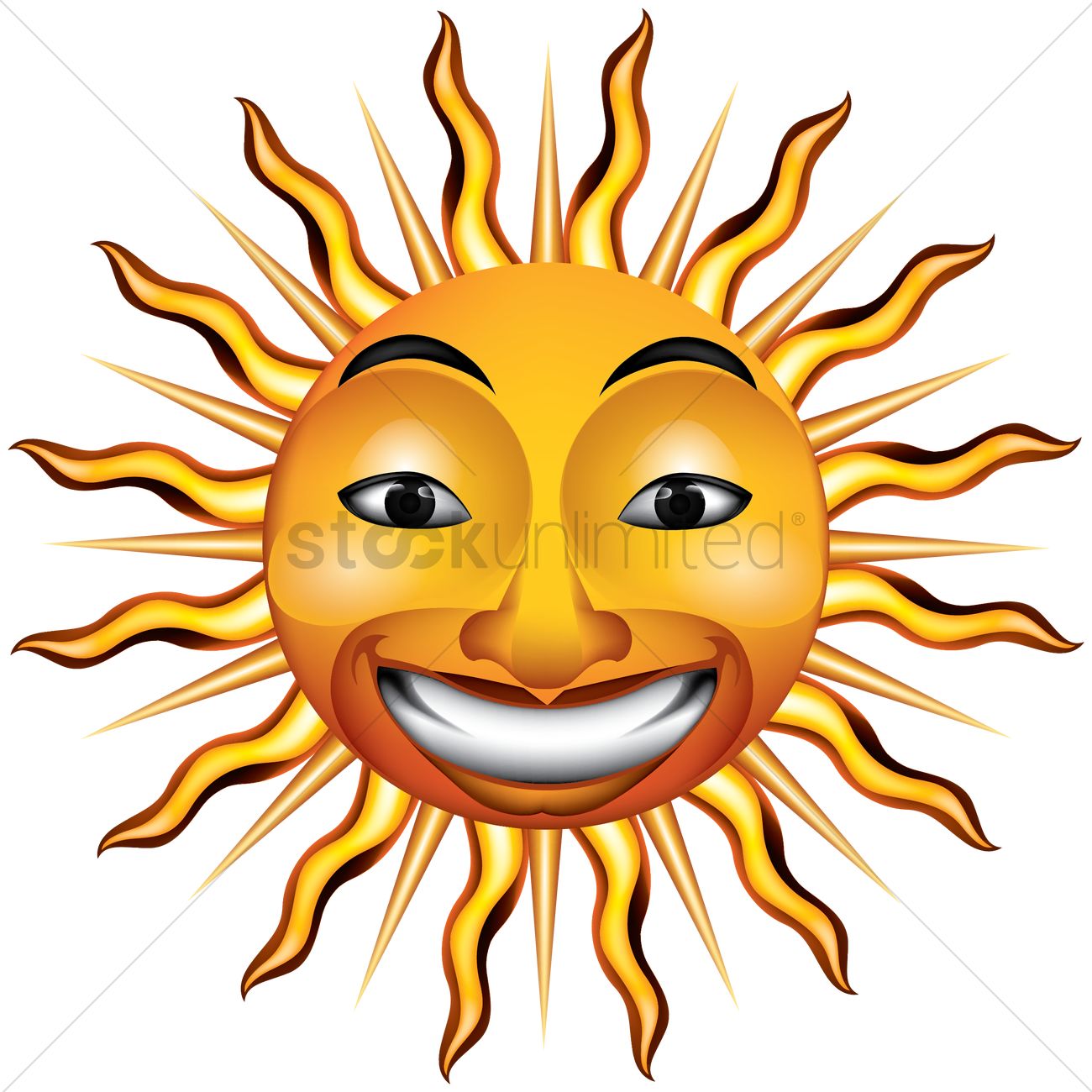 1300x1300 Smiling Sun Vector Image