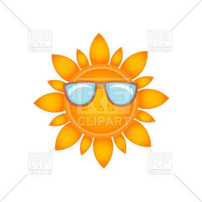 400x400 Smiling Sun With Face In Sunglasses Vector Image Of Objects