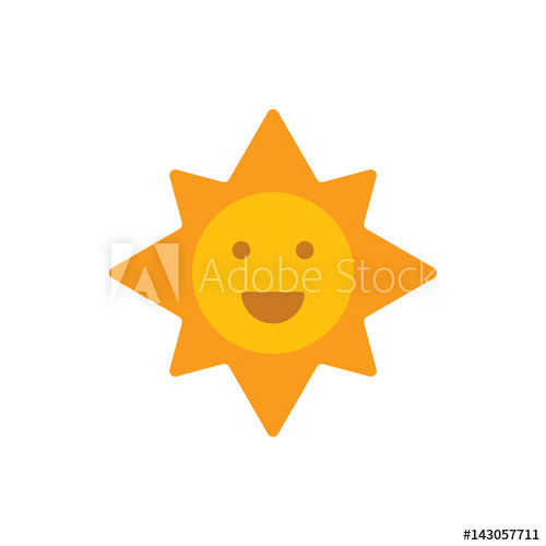 500x500 Smiling Sun Emoji Icon Happy Sun Vector