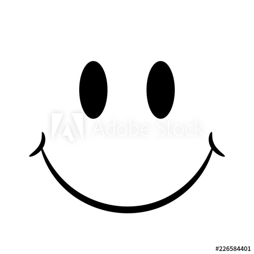 500x500 Black Smiley Flat Silhouette