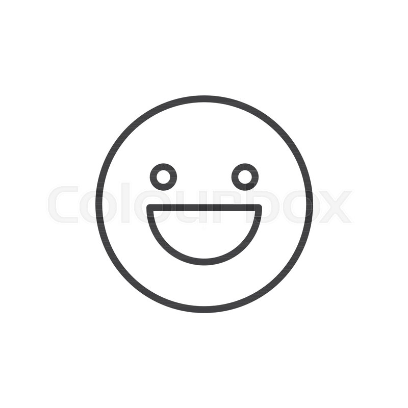 800x800 Happy Face Smile Outline Icon Linear Stock Vector Colourbox