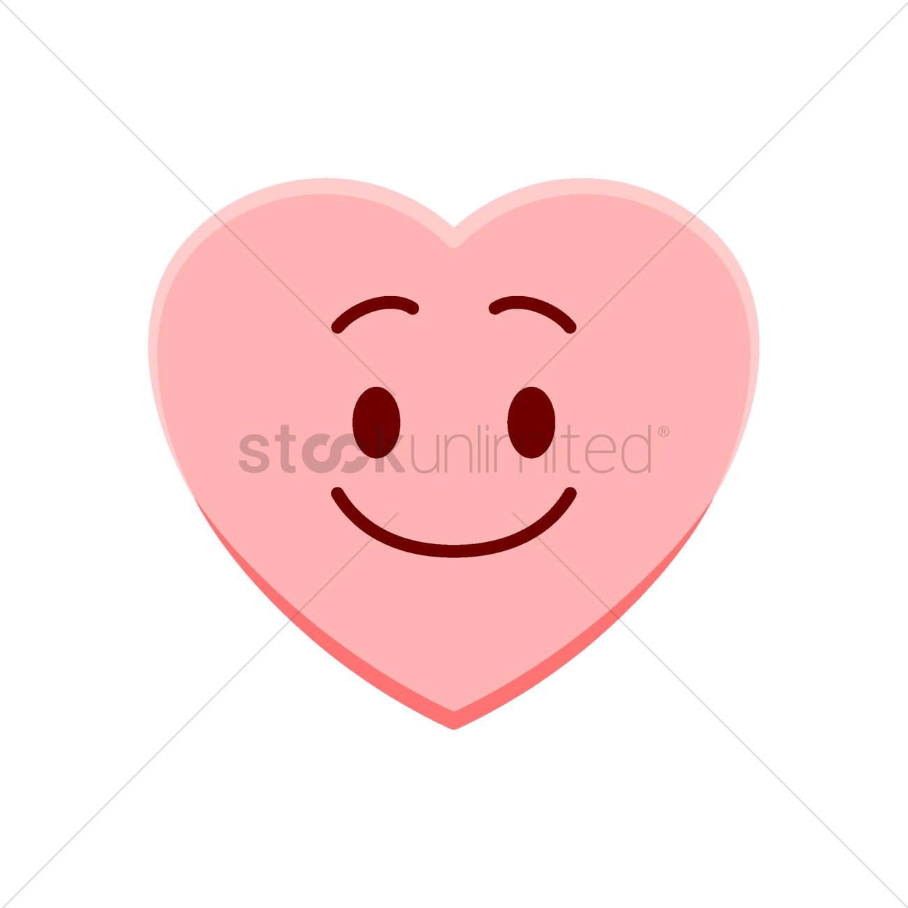 1300x1300 Heart Character With Smiling Face Vector Image