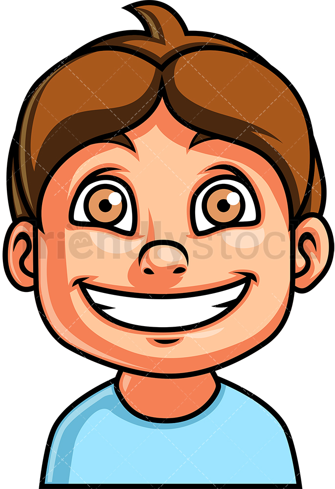 685x1000 Little Boy Smiling Face Cartoon Vector Clipart
