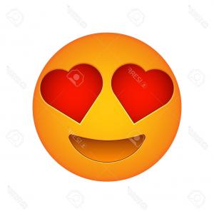 300x300 Photostock Vector Love Emoji Face Love Emotion Icon D Smile Face