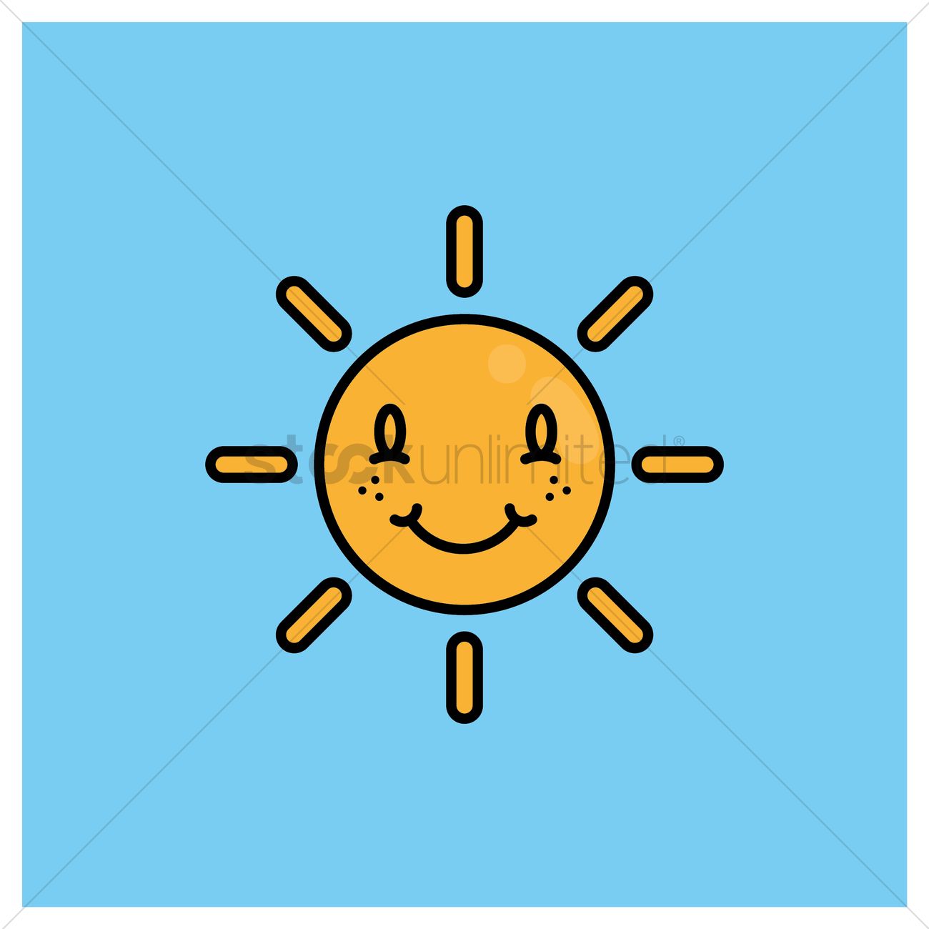 1300x1300 Happy Smiling Sun Vector Image