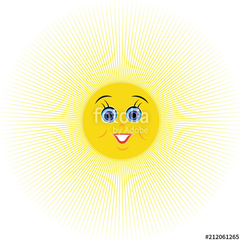 500x500 Happy Sun Illustration Emoticon Cute Smiling Sun, Vector