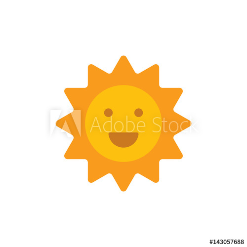 500x500 Smiling Sun Emoji Icon Happy Sun Vector