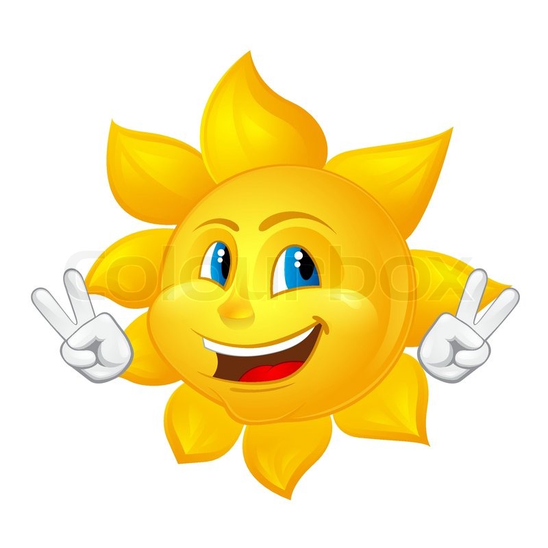 800x800 Blue Eyed Smiling Sun Stock Vector Colourbox