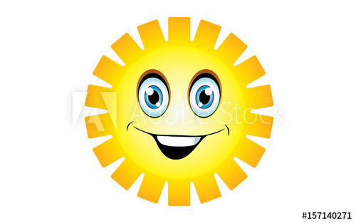 500x313 Smiling Sun Vector Illustration