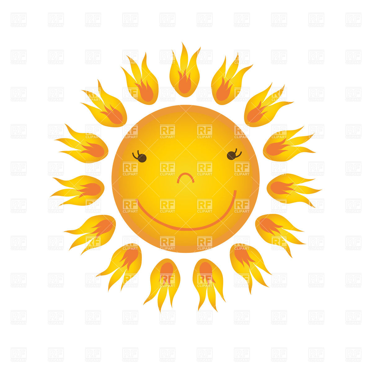 1200x1200 Cartoon Isolated Smiling Sun Vector Image Of Objects Mcherevan