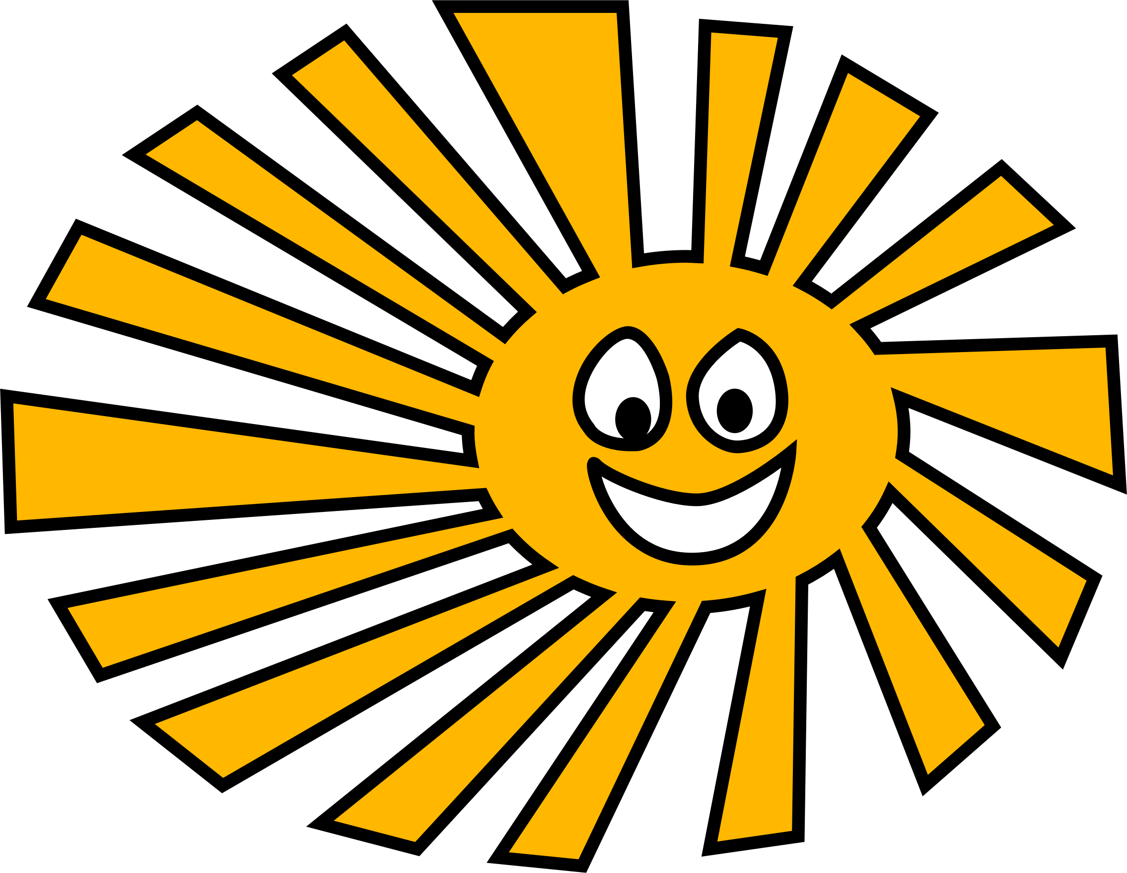 2270x1758 Happy Sun Vector Clipart Image
