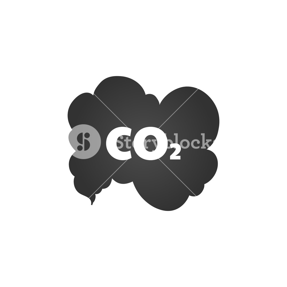 1000x1000 Emissions Icon Cloud Vector Flat, Carbon Dioxide Emits Symbol