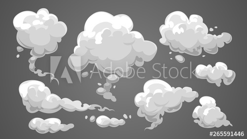 500x282 Set Of Stylized White Clouds Vector Illustration Collection