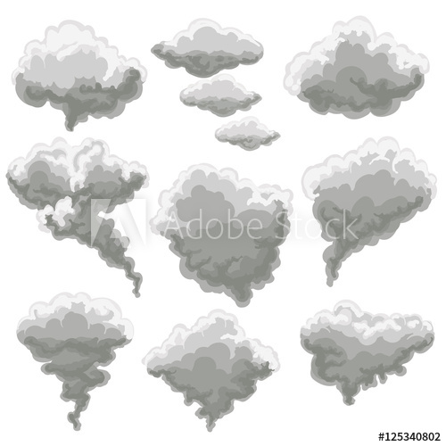 500x500 Cartoon Smoke Vector Illustration Smoking Gray Fog Clouds