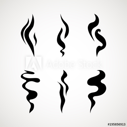 500x500 Smoke Puff Vector Icon Set Illustration Isolated On White