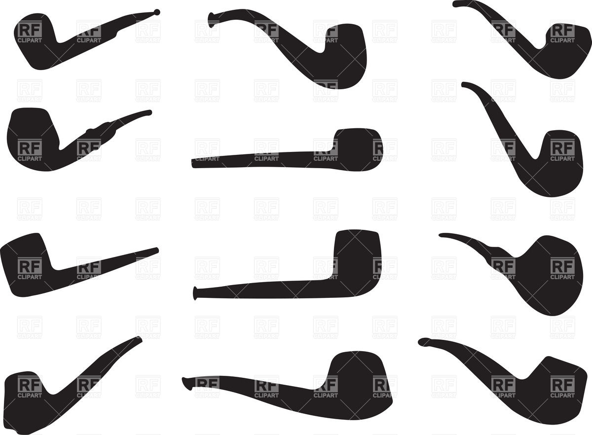 1200x882 Smoking Tobacco Pipe Silhouettes Vector Image Of Silhouettes