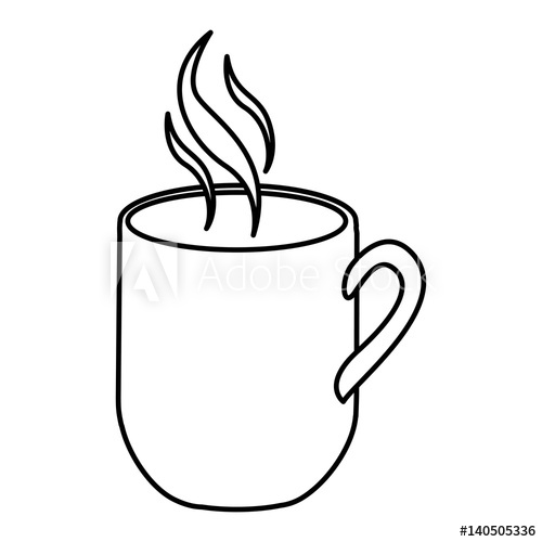 500x500 Silhouette Mug Coffee With Smoke Vector Illustration